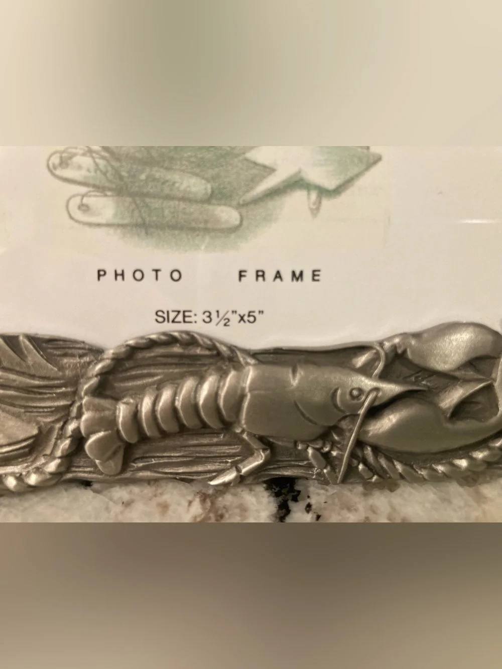 Vintage Pewter Nautical Picture Frame